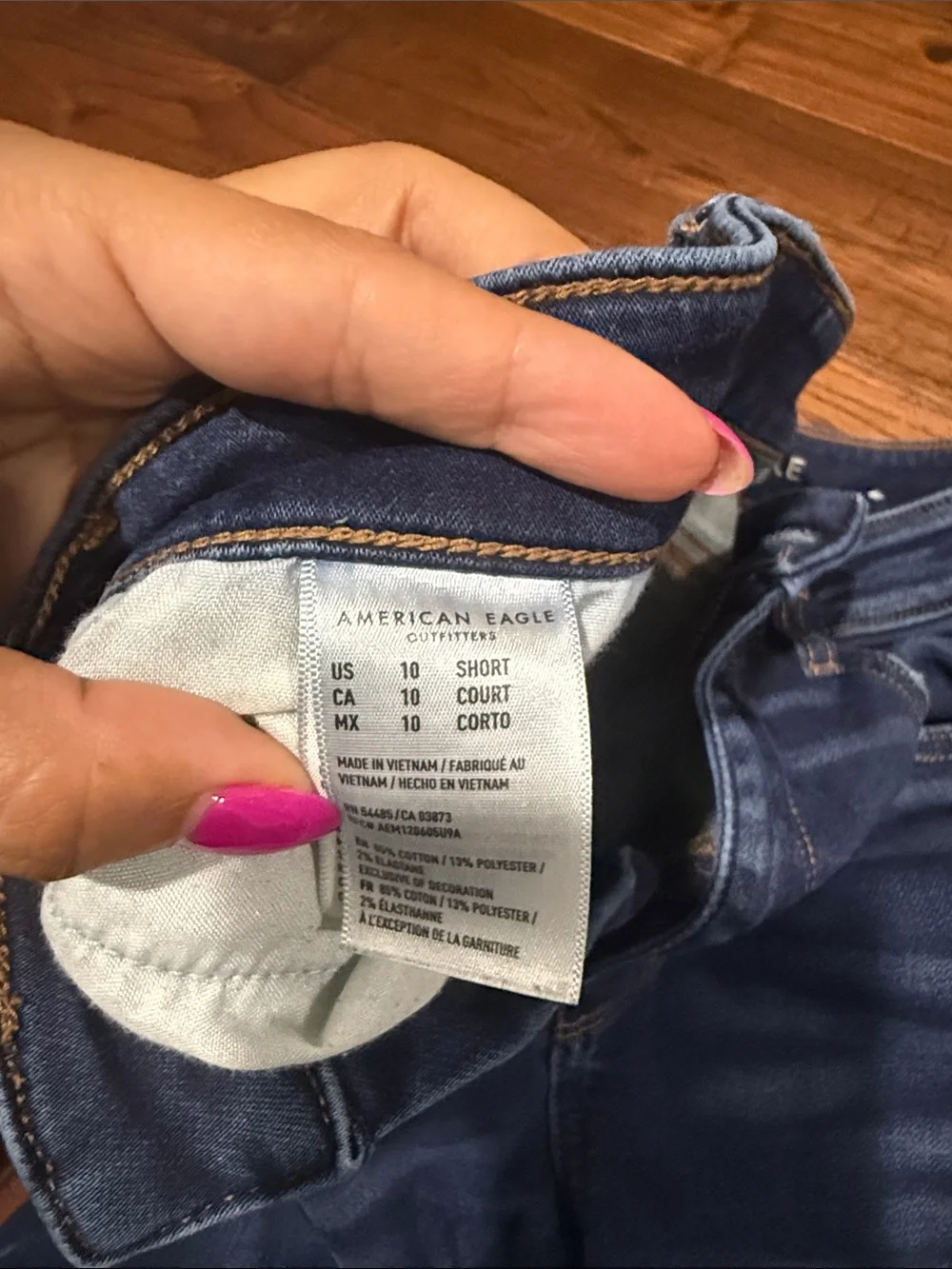American Eagle Outfitters Dark Blue Ripped Skinny Jeans